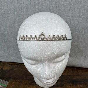 Lovely Floral Bridal Rhinestone Crystal Prom Wedding Crown Tiara Silver Tone